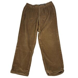 Brooks Brothers Corduroy Pants Pleated Trousers‎ Mens Camel Tan 34x30 Preppy